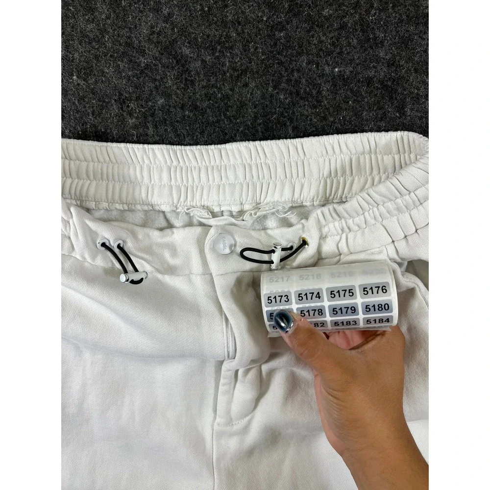 KASSL Editions x Zara Mens Off White Wide Leg Fleece Sweatpants Size Small